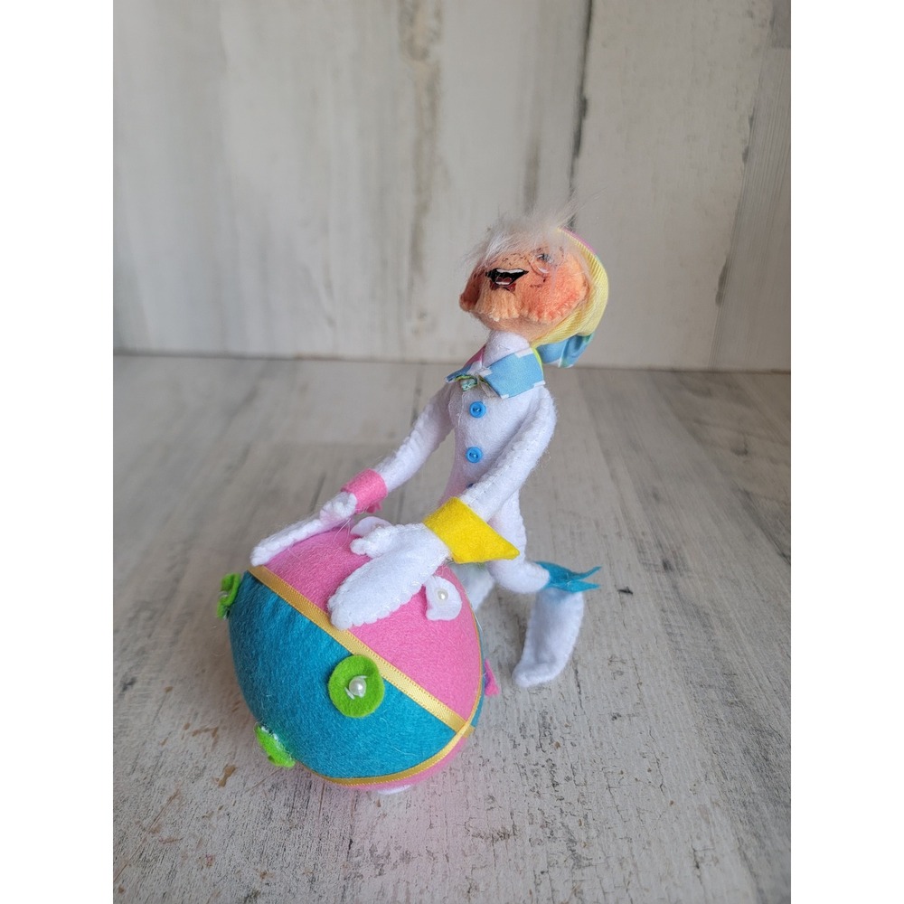 Annalee elf egg rolling Easter spring flower home decor rabbit bunny